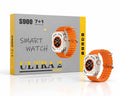 s900 7+1 smart watch ultra 2ساعة ذكية ultra 2.شاشة كبيرة ولمس سريع.تأتي مع 7 أساور متنوعة.تدعم الإشعارات ومراقبة النشاط.