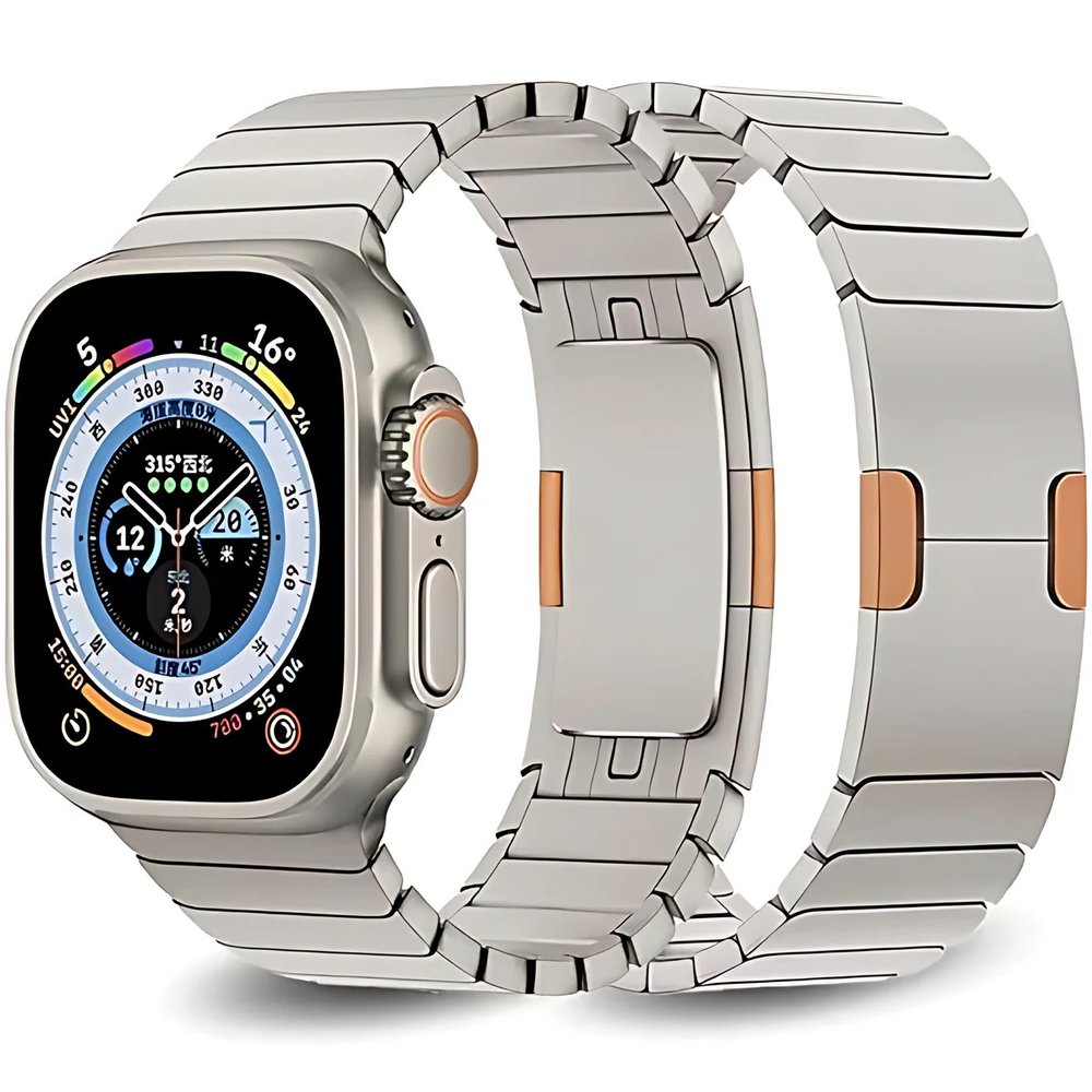titanium link bracelet band for apple watch